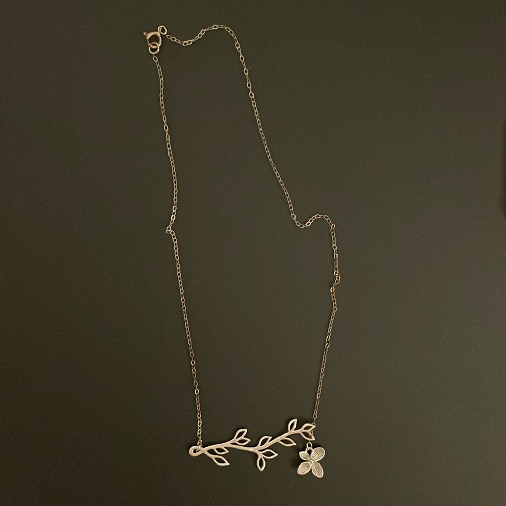 Sterling silver floral necklace- 16 inches